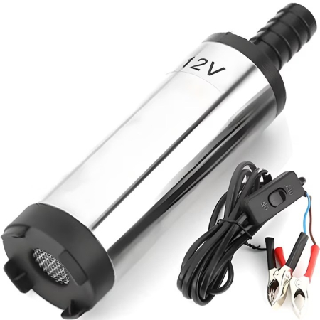 Articole Auto - Pompa Electrica Transfer Motorina, Flippy, Pompa Submersibila, din Otel Inoxidabil, DC 12 V, 12.3 x 3.4 cm, 12L/min, Argintiu