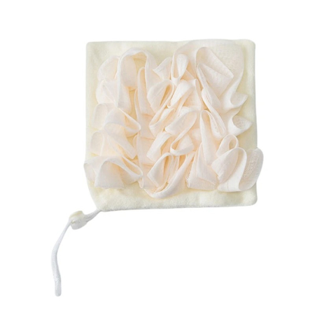 Articole pentru baie - Prosop de Baie , 2in1, cu Burete din Plasa, 17 x 17 cm, Bej