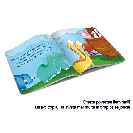 Puzzle 3D pentru copii, Flippy, Arca lui Noe, 12 piese, carte cu povestea lui Noe si animalele de pe arca, Joc distractiv, + 3 ani [2]