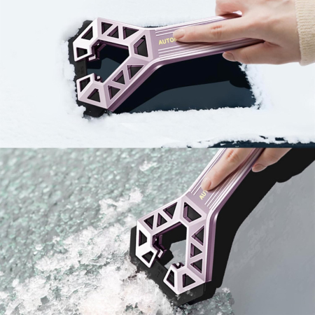 Racleta Auto pentru Zapada cu un Capat, Flippy, Universala, Deszapezire Masina, cu Maner, Ergonomic, Detasabila, pentru Geamuri si Caroserie, Usor de Utilizat, 23.5x4.3 cm, Mov [6]