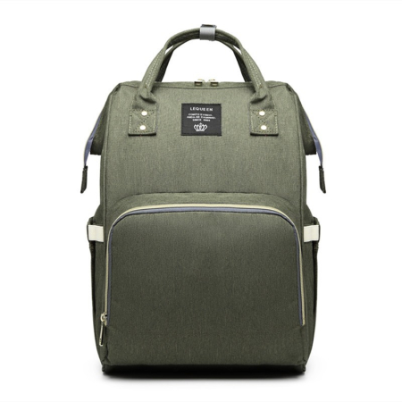 Genti, Portofele, Penare - Rucsac Multifunctional pentru Mamici, Flippy, din Panza Oxford, Compartimentare Multipla, Impermeabil, 43 x 18 x 26 cm, Verde Army