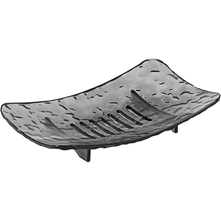 Articole pentru baie - Savoniera din Plastic Flippy, 11 x 8 cm, cu Scurgere Apa, Design Modern, Gri