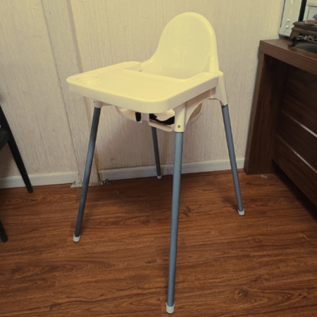 Scaun de Masa, Flippy, pentru Bebelusi si Copii 6-36 Luni, din Plastic/Metal, Centura in 2 Puncte, Tava Detasabila, 63 x 57 x 85 cm, Alb [4]