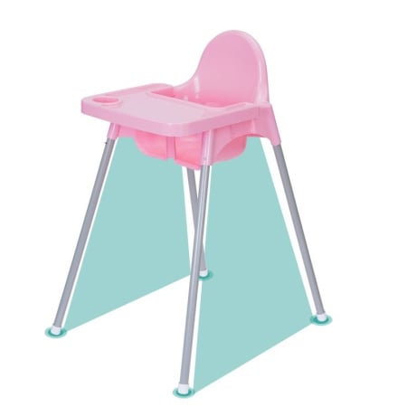 Scaun de Masa, Flippy, pentru Bebelusi si Copii 6-36 Luni, din Plastic/Metal, Centura in 2 Puncte, Tava Detasabila, 63 x 57 x 85 cm, Roz [3]