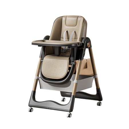 Scaune de masa bebe - Scaun de Masa pentru Bebelusi si Copii, Flippy, 2 Tavite si Husa Detasabile, Multifuncțional, Stabil, Centura de Siguranta, Inaltime Ajustabila, Spatar Reglabil Moale, Cos de Depozitare, 100x50x80cm, 