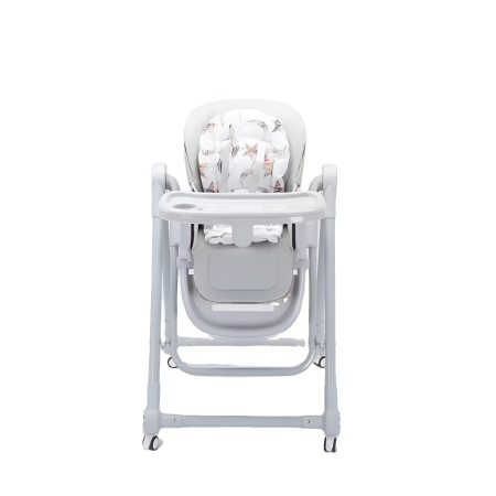 Scaun de Masa pentru Bebelusi si Copii, Flippy, Tavita si Husa Detasabile, Multifuncțional, Stabil, Centura de Siguranta, Inaltime Ajustabila, Spatar Reglabil Moale, Balansoar, de la 6 Luni, Gri [4]