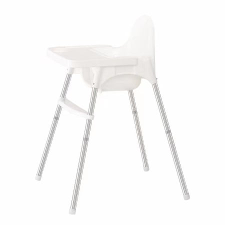 Scaune de masa bebe - Scaun de masa telescopic pentru bebelusi si copii, Flippy, cu Suport picioare si Centura de siguranta, reglabil pe inaltime, Varsta 6-32 luni, Alb