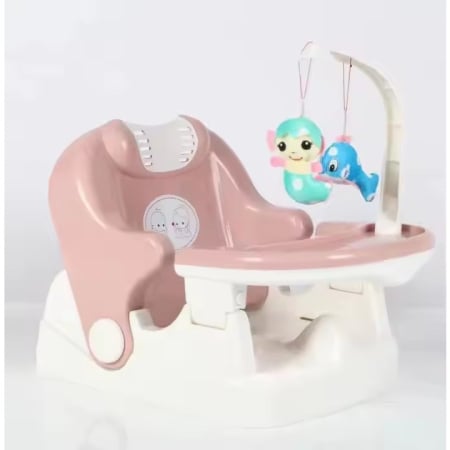 Scaun pentru Copii 2 in 1, Flippy, pentru Servit Masa si pentru Baie, Multifunctional, Pliabil, Portabil, din Plastic, Spatar Reglabil, 58 x 39 cm, Roz [3]