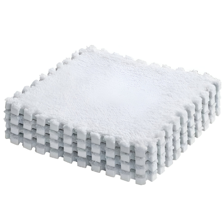 Set 10 Piese Covor tip Puzzle, Flippy, Spuma EVA, Pufos, 30 x 30 x 1 cm, Alb [2]