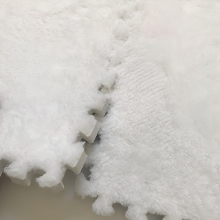 Set 10 Piese Covor tip Puzzle, Flippy, Spuma EVA, Pufos, 30 x 30 x 1 cm, Alb [5]