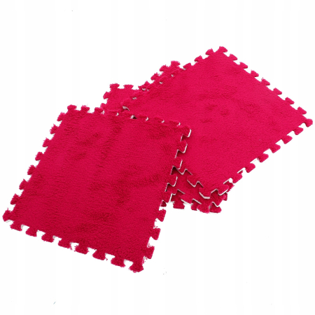 Set 10 Piese Covor tip Puzzle, Flippy, Spuma EVA, Pufos, 30 x 30 x 1 cm, Rosu [7]