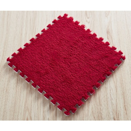 Set 10 Piese Covor tip Puzzle, Flippy, Spuma EVA, Pufos, 30 x 30 x 1 cm, Rosu [5]