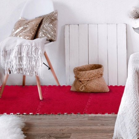 Set 10 Piese Covor tip Puzzle, Flippy, Spuma EVA, Pufos, 30 x 30 x 1 cm, Rosu [9]