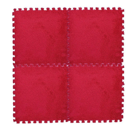 Set 10 Piese Covor tip Puzzle, Flippy, Spuma EVA, Pufos, 30 x 30 x 1 cm, Rosu [10]