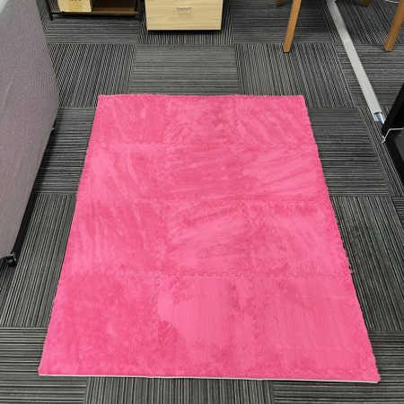 Set 10 Piese Covor tip Puzzle, Flippy, Spuma EVA, Pufos, 30 x 30 x 1 cm, Roz [4]