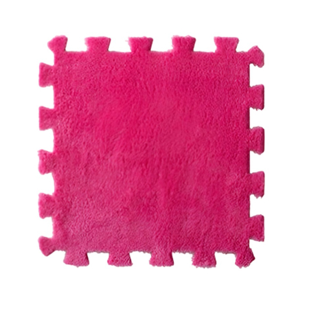 Covorase de joaca - Set 10 Piese Covor tip Puzzle, Flippy, Spuma EVA, Pufos, 30 x 30 x 1 cm, Roz