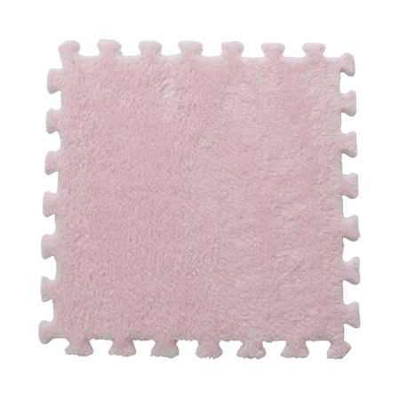 Covorase de joaca - Set 10 Piese Covor tip Puzzle, Flippy, Spuma EVA, Pufos, 30 x 30 x 1 cm, Roz Pudrat