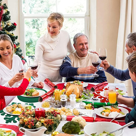 Set 12 Servete pentru Masa si Suporturi de Pahare/Tacamuri, Flippy, 4 Servete 25x35 cm, 4 Suporturi de 13x15 cm, 4 Suporturi de 9.3x10.5 cm, Verde-Rosu [1]