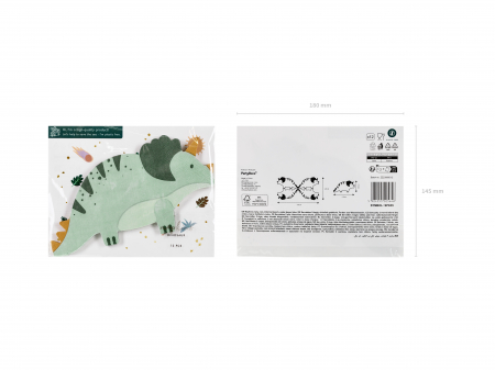 Set 12 servetele Triceratops, 18x10cm, mix [1]