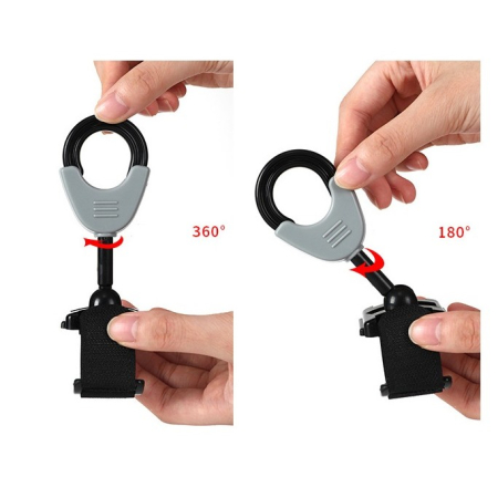 Set 2 Carlige pentru Carucior, Flippy, din Plastic si Velcro, Sarcina Maxima 2 kg, Negru [2]