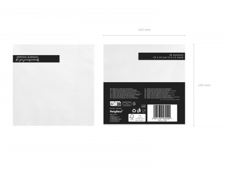 Set 20 servetele albe, 3 straturi, 33x33cm [1]