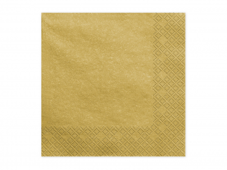 ARTICOLE DE PETRECERE - Set 20 servetele aurii metalizate, 3 straturi, 33x33cm