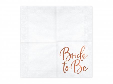 Set 20 servetele Bride to be, roz aurii, 33x33cm [2]