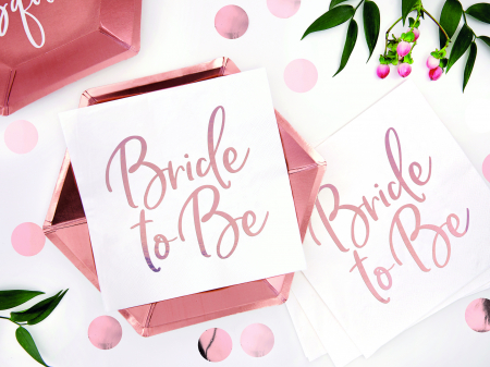 Set 20 servetele Bride to be, roz aurii, 33x33cm [1]