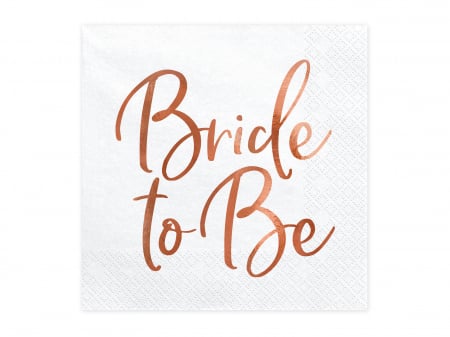 ARTICOLE DE PETRECERE - Set 20 servetele Bride to be, roz aurii, 33x33cm