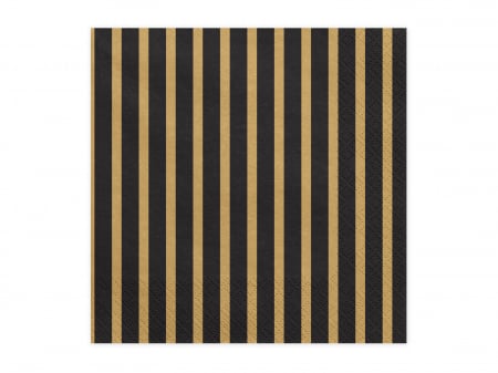 ARTICOLE DE PETRECERE - Set 20 servetele cu dungi, 33x33cm, aurii