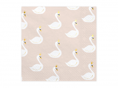 Servetele - Set 20 servetele Lovely Swan, 33x33cm