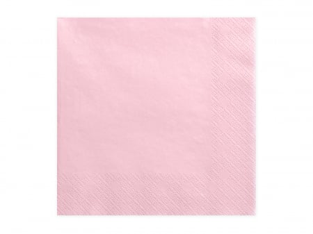 ARTICOLE DE PETRECERE - Set 20 servetele roz deschis, 3 straturi, 33x33cm