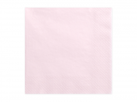 Servetele - Set 20 servetele roz pudra deschis, 3 straturi, 33x33cm