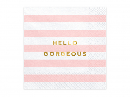 Servetele - Set 20 servetele Yummy - Hello Gorgeous, roz deschis, 33x33cm