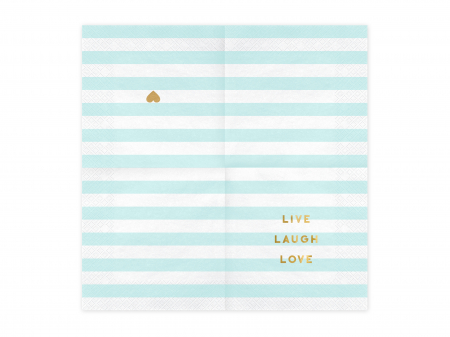 Set 20 servetele Yummy - Live Laugh Love, albastre deschis, 33x33cm [1]