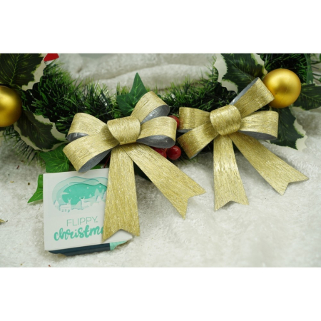 Set 3 fundite pentru brad, Aurii, 10 x 11 cm, din poliester, Flippy [4]