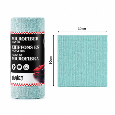 Accesorii Auto - Set 30 Lavete din Microfibra, Flippy, pentru Curatare Auto si Suprafete, Absorbante si Reutilizabile, 30 x 30 cm, Turcoaz