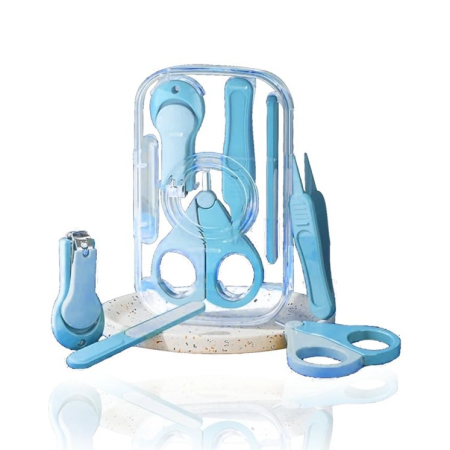 Set 4in1 de Ingrijire Unghii pentru Bebelusi, Flippy, Cutie de Depozitare Texturata, 0-6 Ani, 13.6x8x2 cm, Albastru [1]