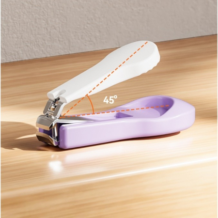 Set 4in1 de Ingrijire Unghii pentru Bebelusi, Flippy, Cutie de Depozitare Texturata, 0-6 Ani, 13.6x8x2 cm, Mov [2]