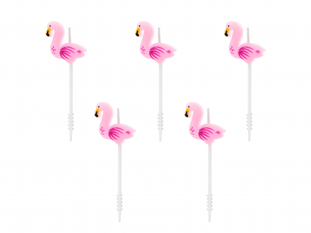 Lumanari - Set 5 Lumânări tort Flamingo, 3cm
