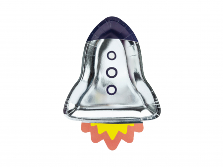 Petreceri Aniversare - Set 6 Farfurii Space Party - Racheta 23 cm