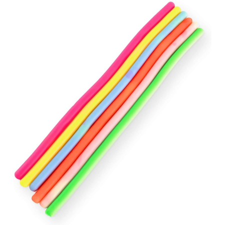Set 6 Jucarie senzoriala superelastica 26cm-2m lungime, antistres, colorata Stretchy string fidget, Flippy, Multicolor [2]