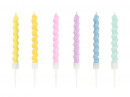 Lumanari - Set 6 lumânări tort spirala, 8.5 cm