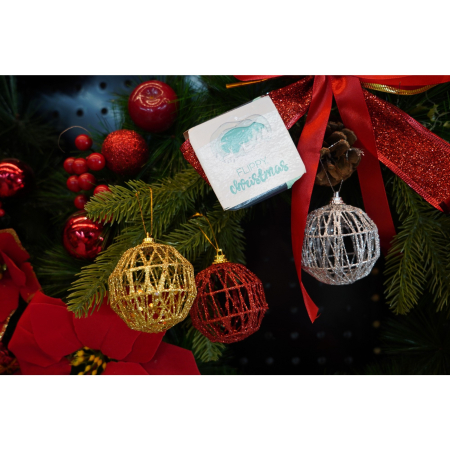 Set de 6 ornamente de brad, Flippy, de tip Glob, Multicolor, cu ø de 6 cm, din metal, cu finisaj sclipitor , cutie  6  cm adancime x 34  cm lungime x 6  cm inaltime [3]