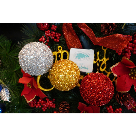 Set de 6  ornamente de brad, Flippy, de tip Glob, Multicolor, cu ø de 8 cm, din polistiren, cu finisaj sclipitor , cutie  16  cm inaltime x 24  cm lungime x 8  cm adancime [3]