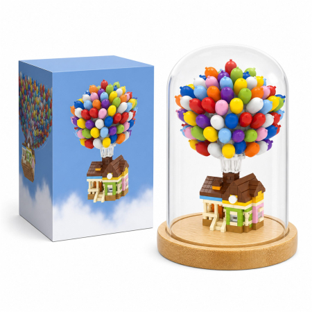 Jucarii educative - Set de Construit in Sticla, Flippy, Model 2, Jucarie Tip Blocuri din Plastic, Decoratiune DIY pentru Asamblare, Dimensiune 18.5 x 14.5 cm, Varsta 14 Ani+, Multicolor