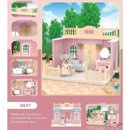 Set dormitor pentru papusi cu mobilier si figurina, Flippy [5]