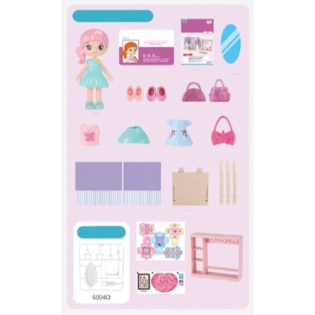 Set garderoba cu tinute, Flippy, casa de papusi cu haine si accesorii [3]