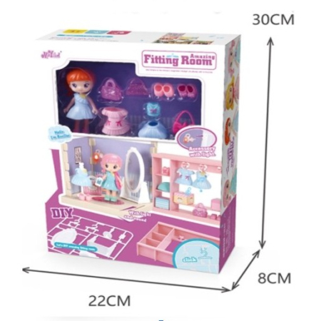 Set garderoba cu tinute, Flippy, casa de papusi cu haine si accesorii [2]