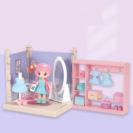 Set garderoba cu tinute, Flippy, casa de papusi cu haine si accesorii [6]